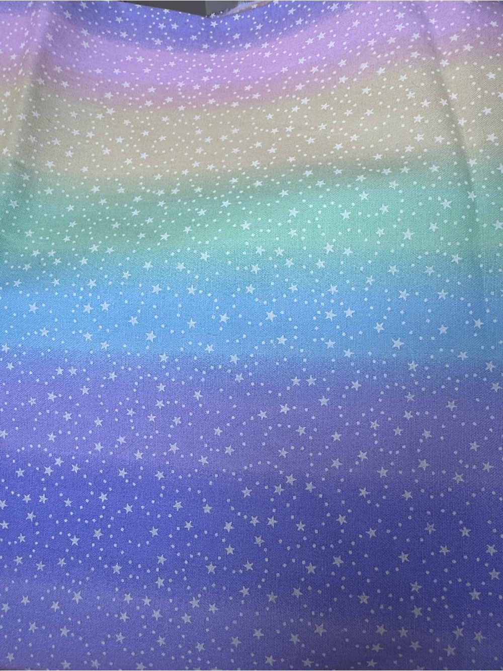 2 Yards Joann Fabrics- “Pastel Rainbow Stars” Cotton Fabric Watercolor Style